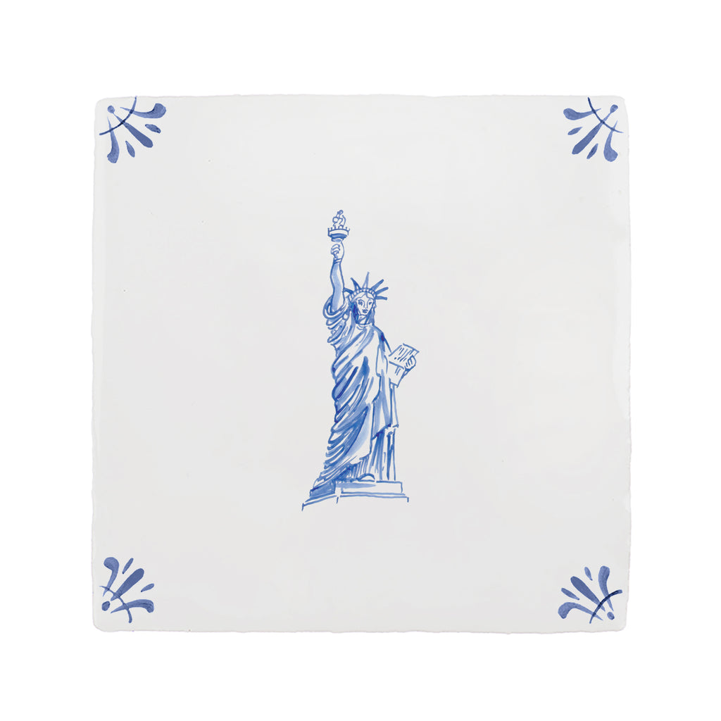 Lady Liberty Delft Tile