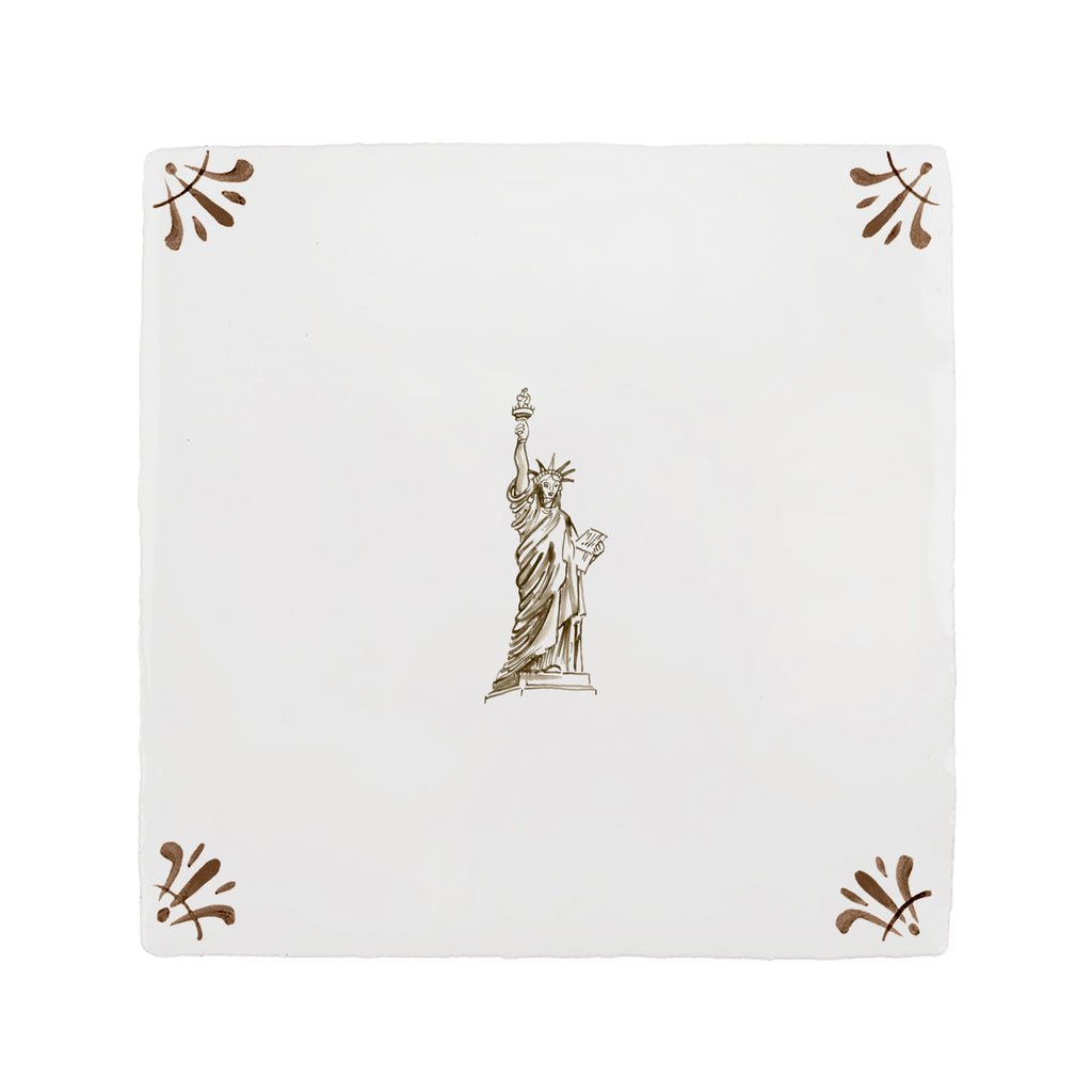 Lady Liberty Delft Tile