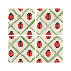 Ladybird Tiles, Set of 4, Lavinia