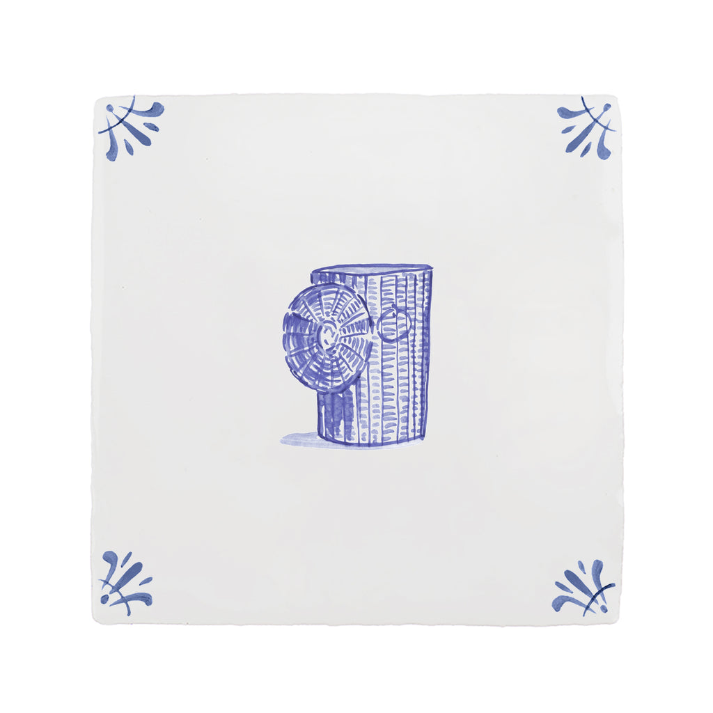 Laundry Basket Delft Tile