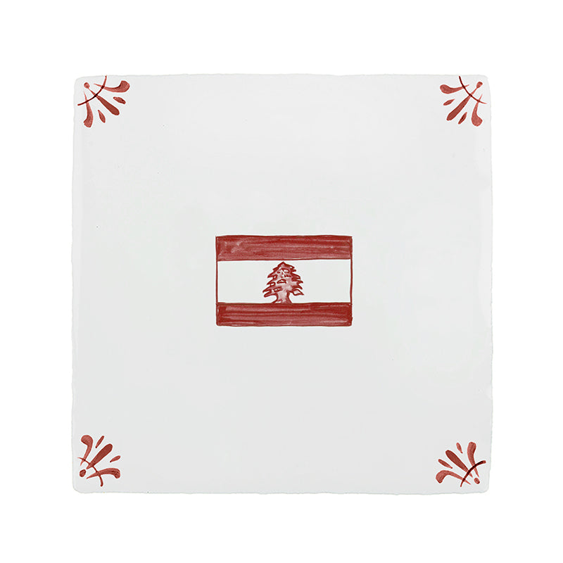 Lebanese Flag Delft Tile