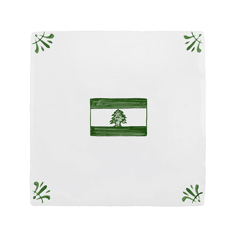 Lebanese Flag Delft Tile
