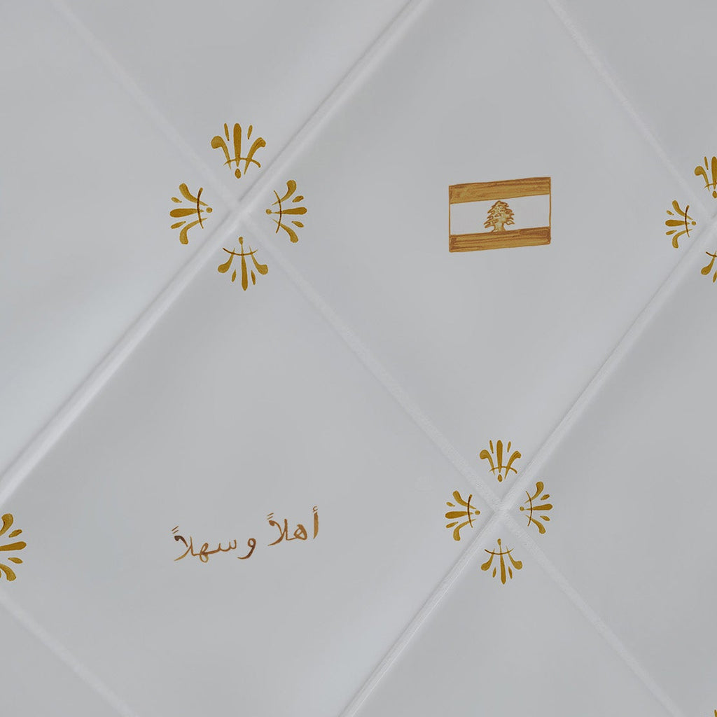 Lebanese Flag Delft Tile