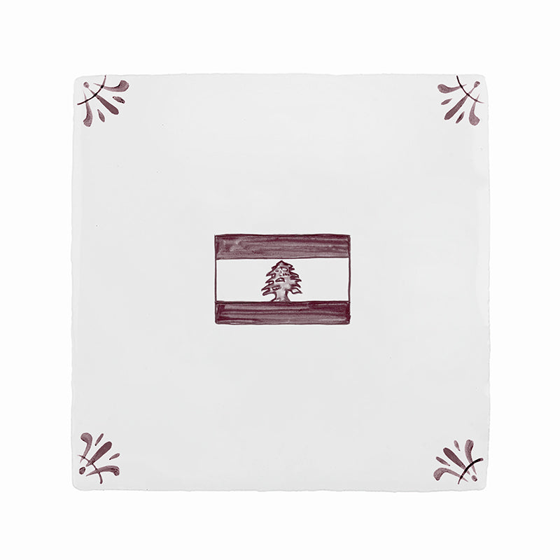 Lebanese Flag Delft Tile