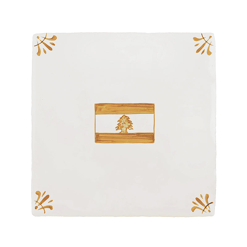 Lebanese Flag Delft Tile
