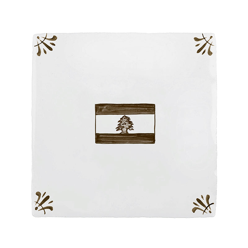 Lebanese Flag Delft Tile