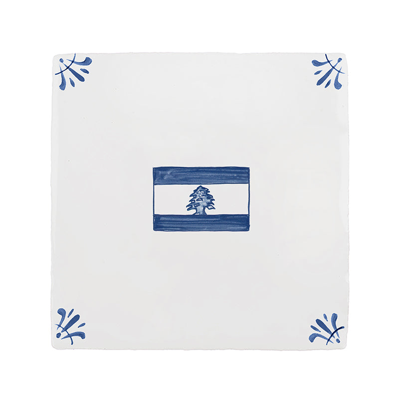 Lebanese Flag Delft Tile
