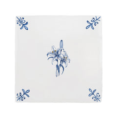 Lily Delft Tile, Gold Lustre
