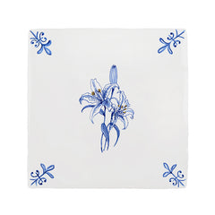 Lily Delft Tile, Gold Lustre