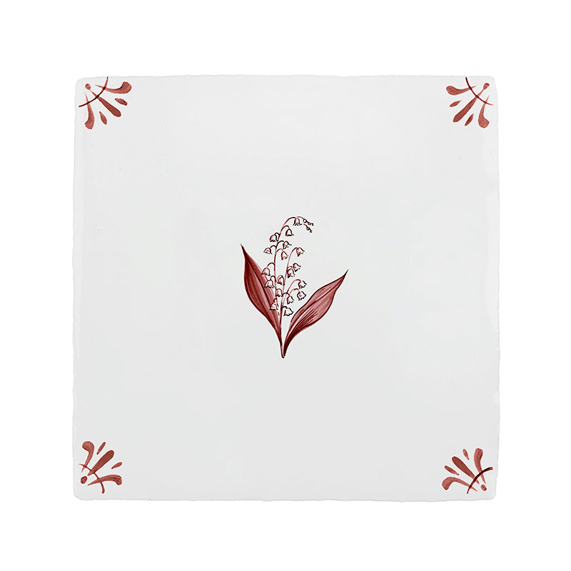 Lily of the Valley Delft Tile
