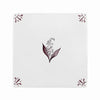 Lily of the Valley Delft Tile Sample, 15cm Manganese