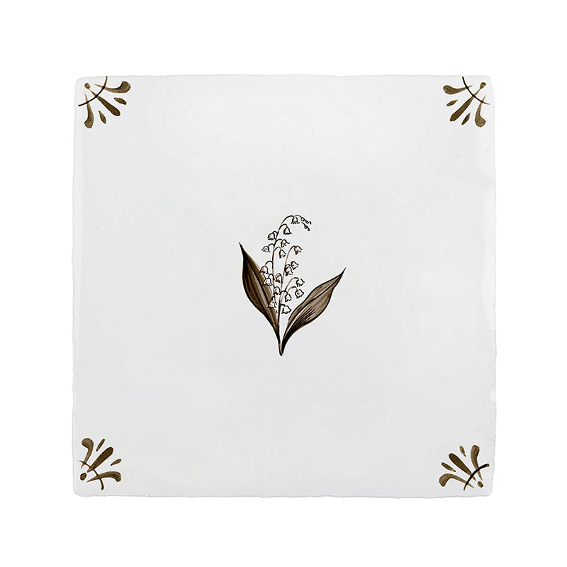 Lily of the Valley Delft Tile