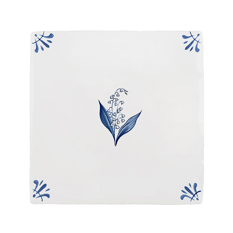 Lily of the Valley Delft Tile