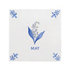 Lily of the Valley Delft Tile, Gold Lustre