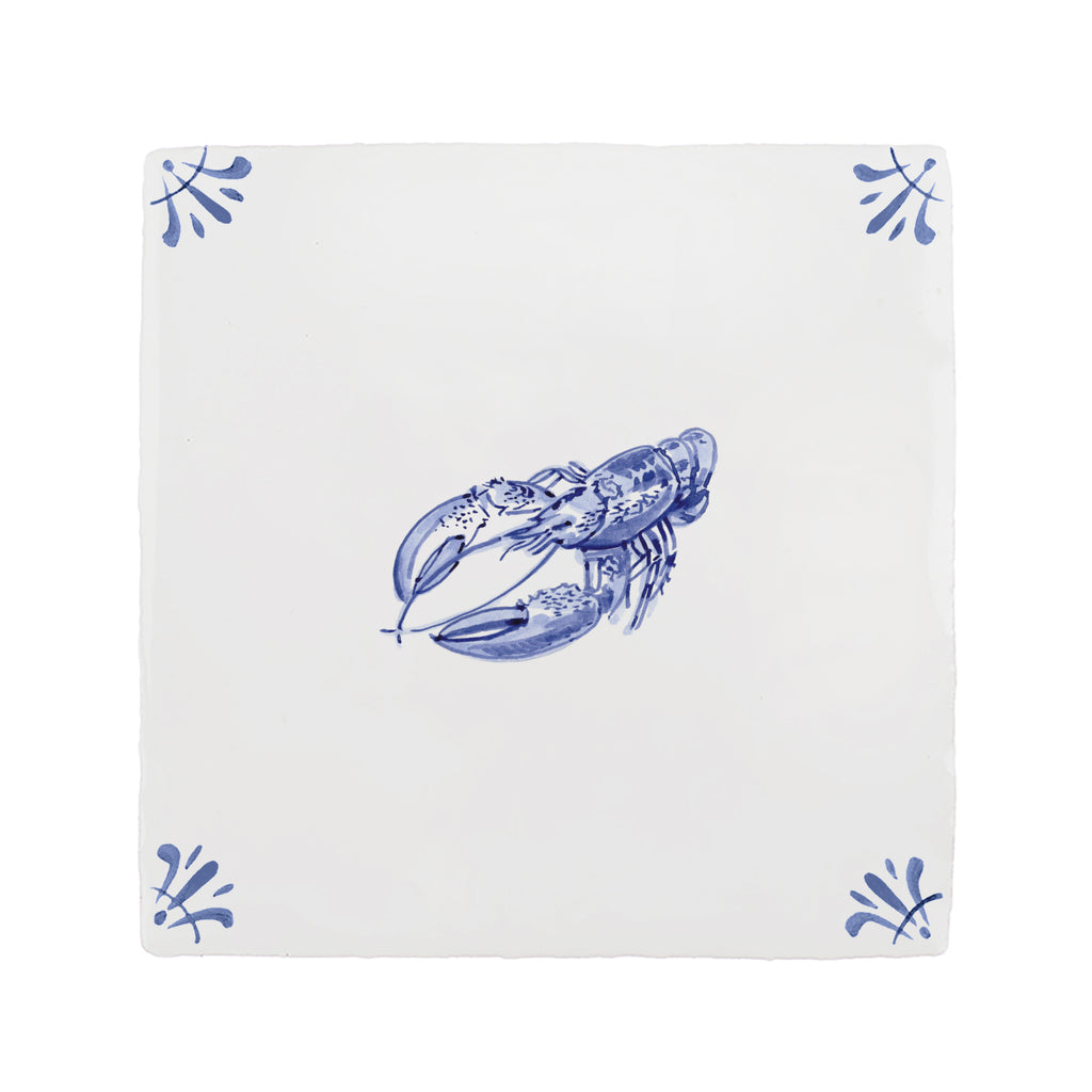 Lobster Delft Tile