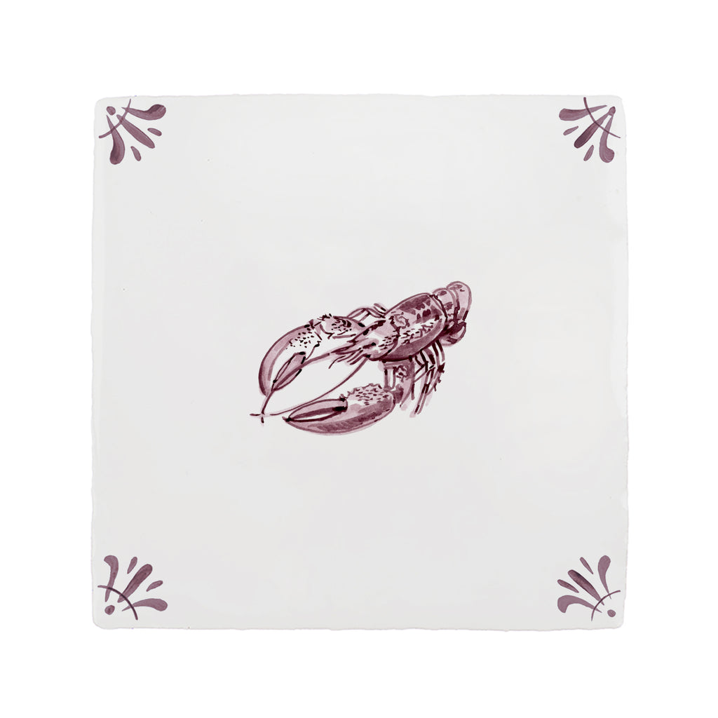 Lobster Delft Tile