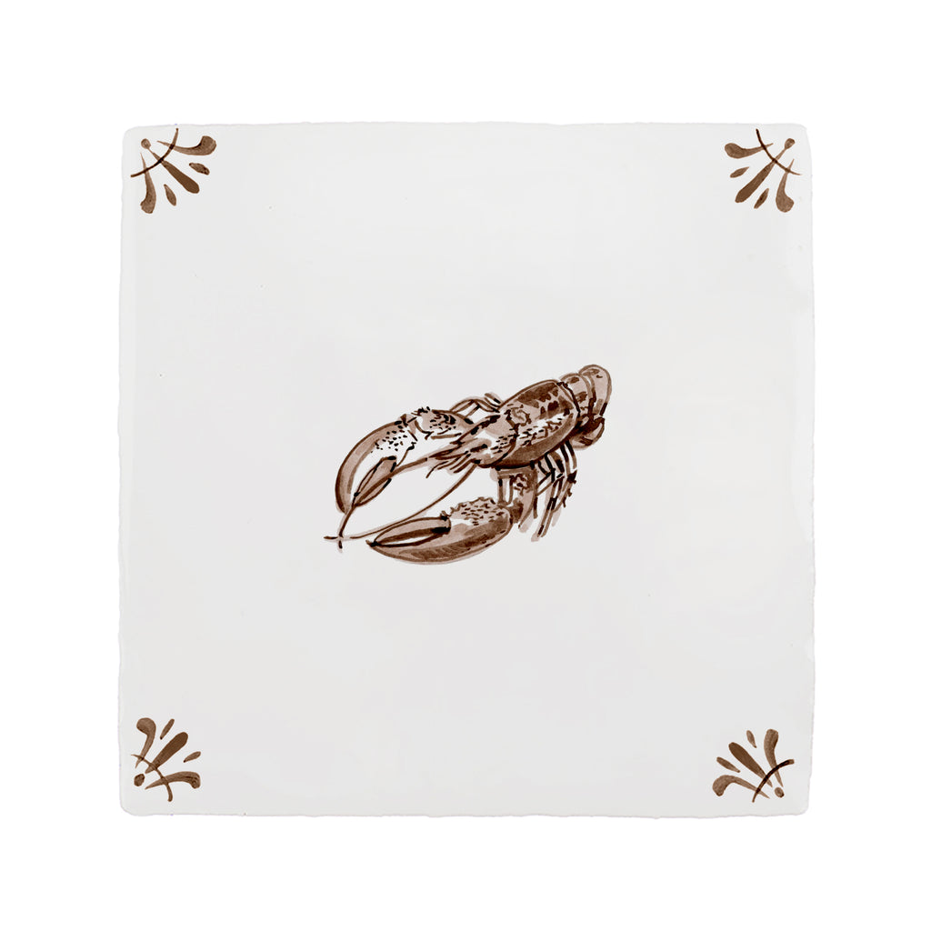 Lobster Delft Tile