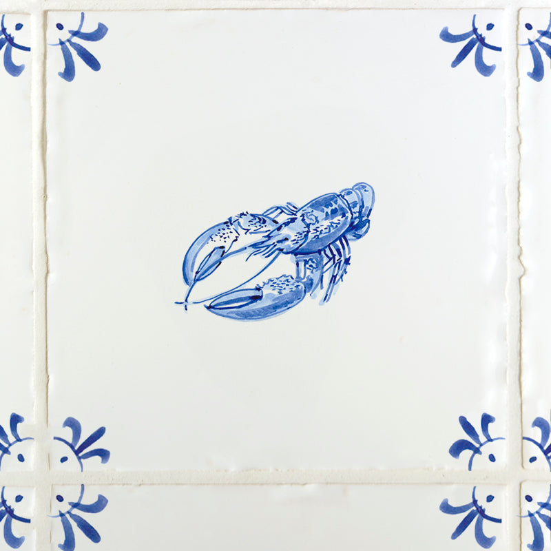 Lobster Delft Tile