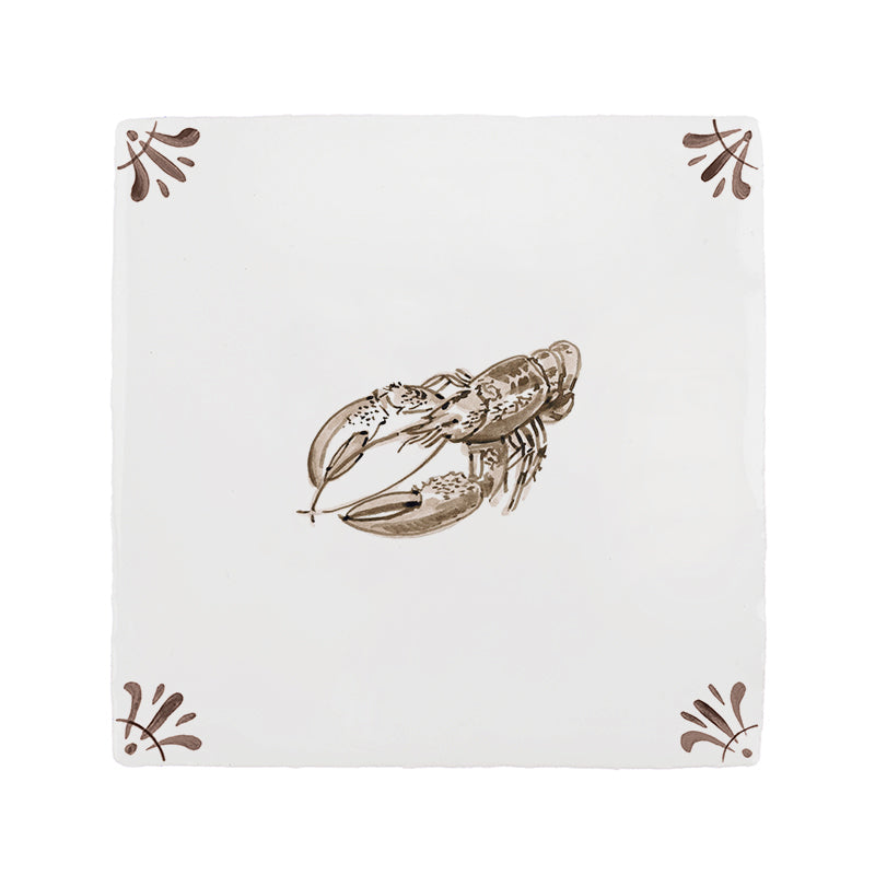 Lobster Delft Tile