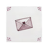 Tile with a manganese envelope featuring a heart on a white background