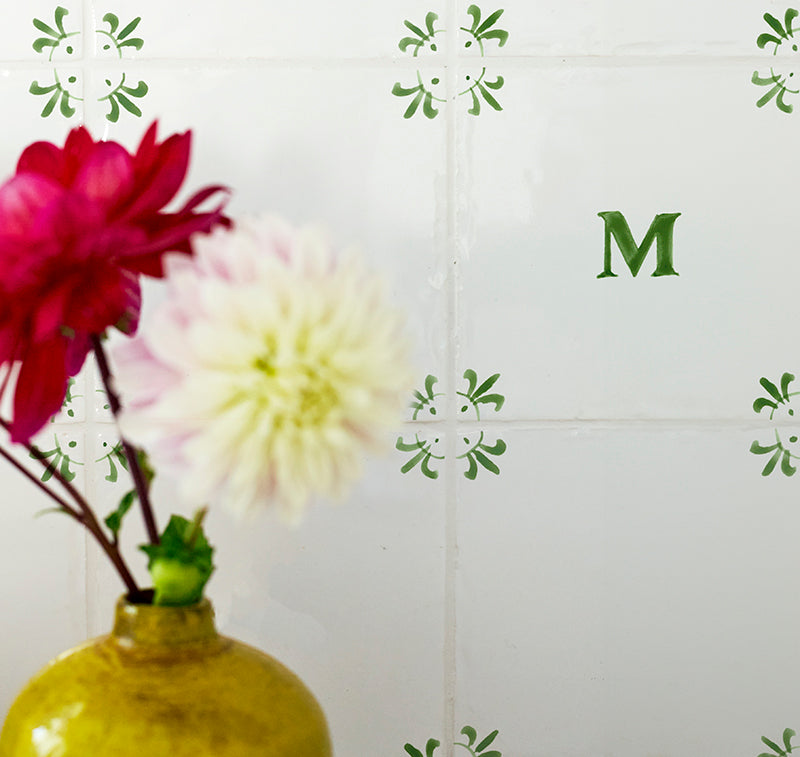 Alphabet M Delft Tile