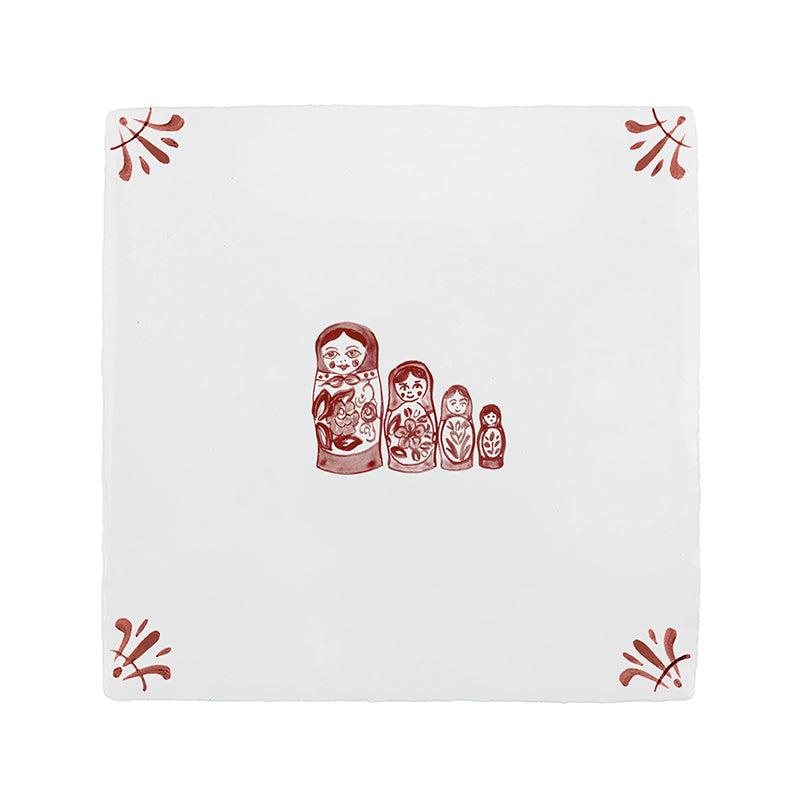 Matryoshka Dolls Delft Tile