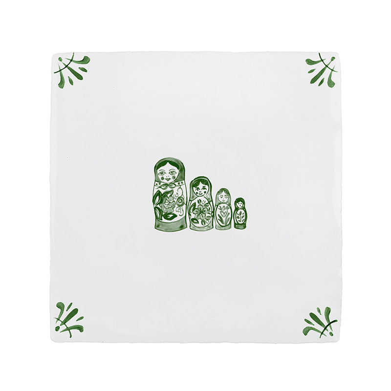 Matryoshka Dolls Delft Tile