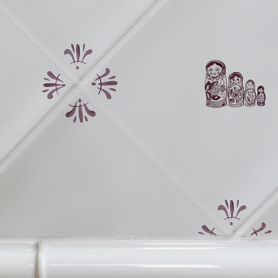 Matryoshka Dolls Delft Tile