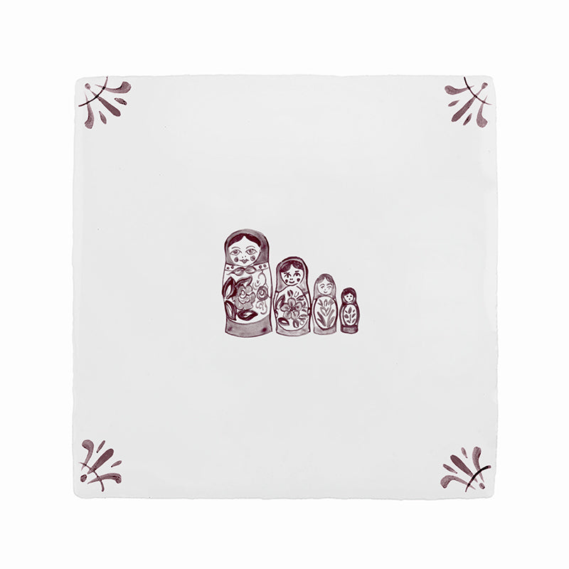 Matryoshka Dolls Delft Tile