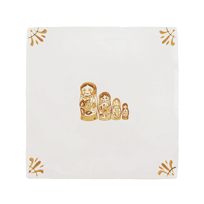 Matryoshka Dolls Delft Tile