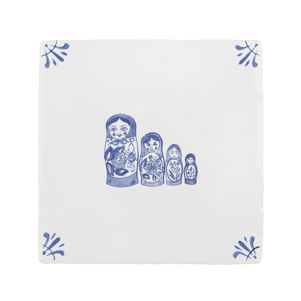 Matryoshka Dolls Delft Tile