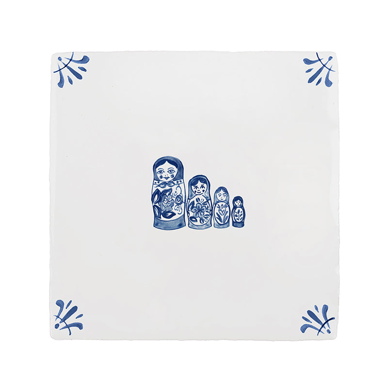 Matryoshka Dolls Delft Tile