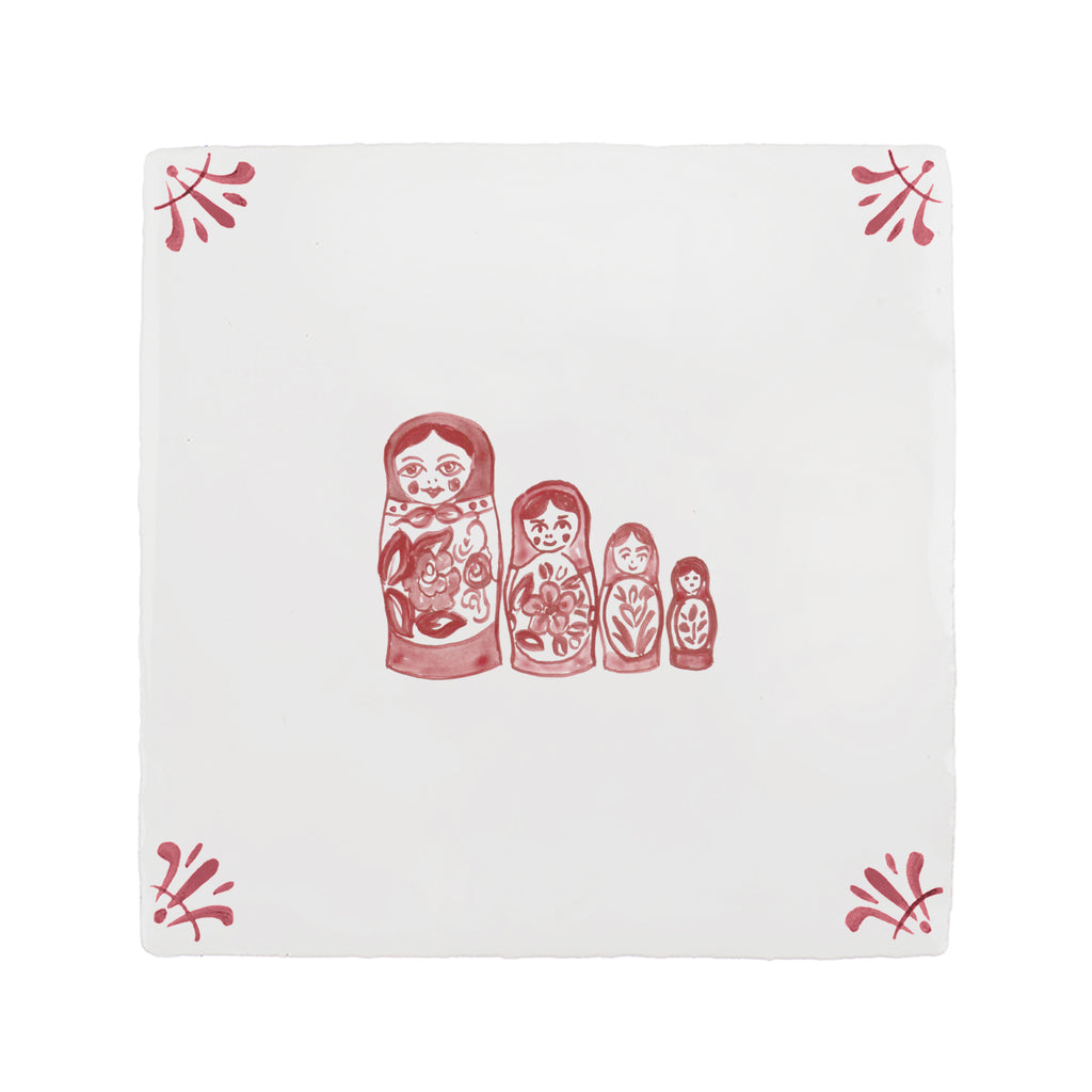 Matryoshka Dolls Delft Tile