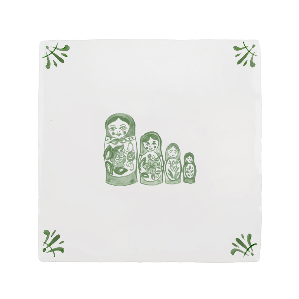 Matryoshka Dolls Delft Tile