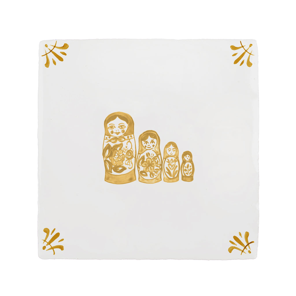 Matryoshka Dolls Delft Tile