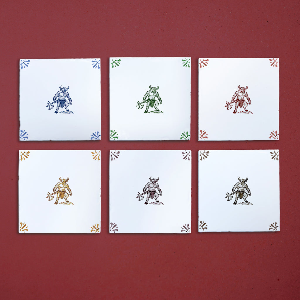 Minotaur Delft Tile