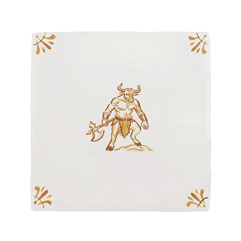 Minotaur Delft Tile