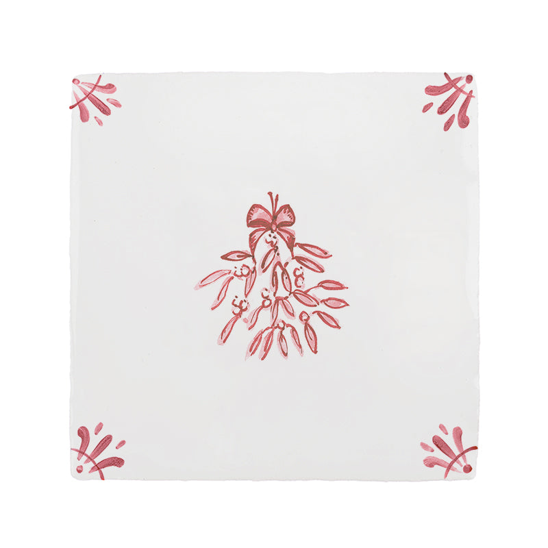 Mistletoe Delft Tile