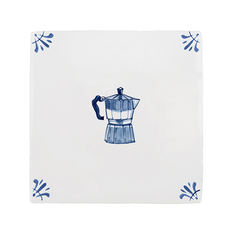 Moka Pot Delft Tile