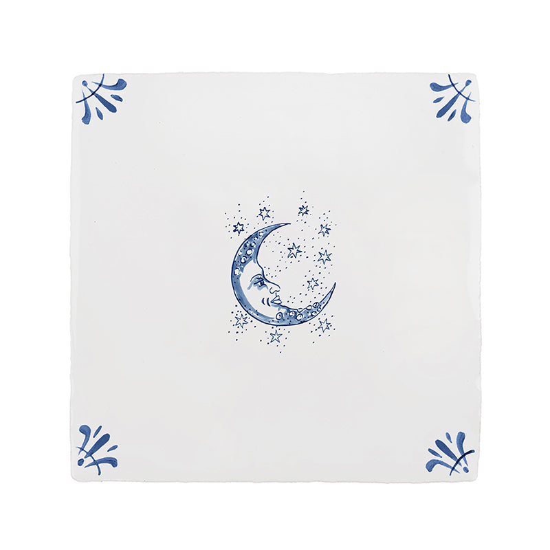 Moon and Stars Delft Floor Tile