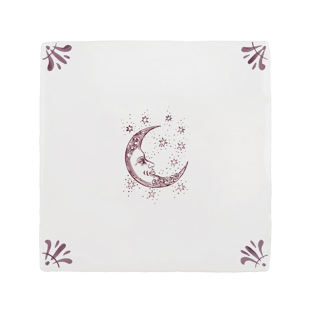 Moon and Stars Delft Floor Tile