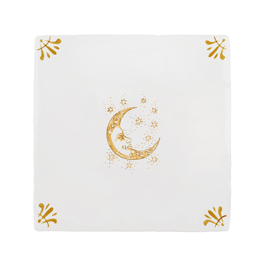 Moon and Stars Delft Floor Tile