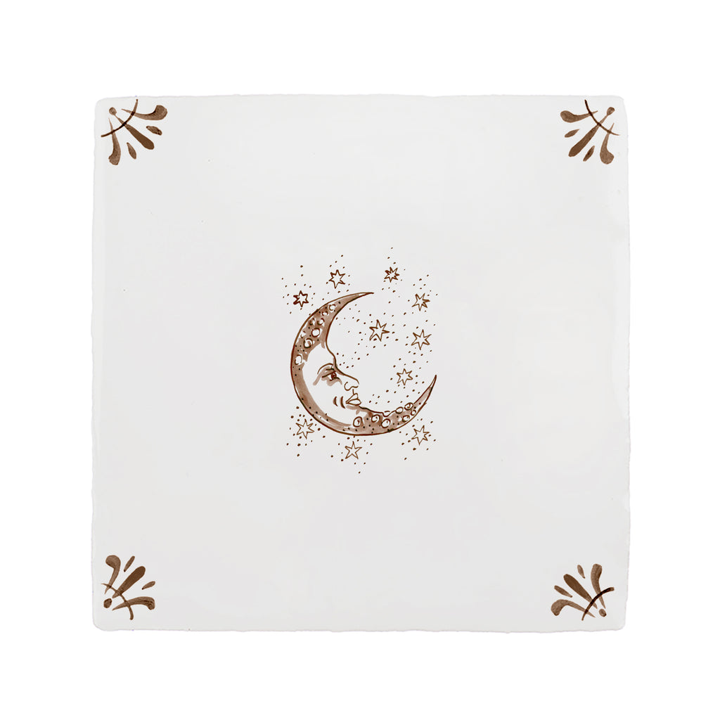 Moon and Stars Delft Floor Tile