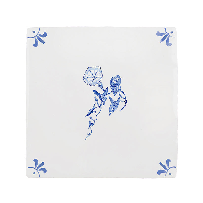 Morning Glory Delft Tile