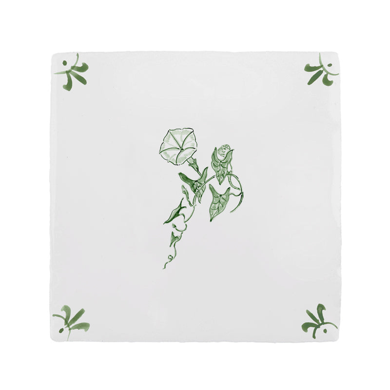 Morning Glory Delft Tile