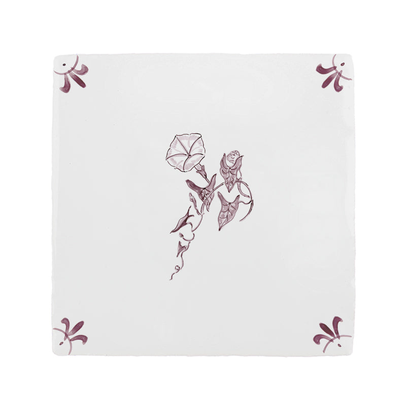 Morning Glory Delft Tile
