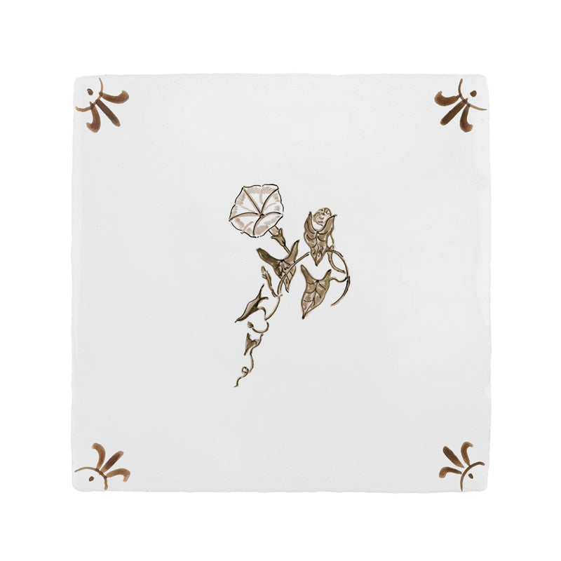 Morning Glory Delft Tile