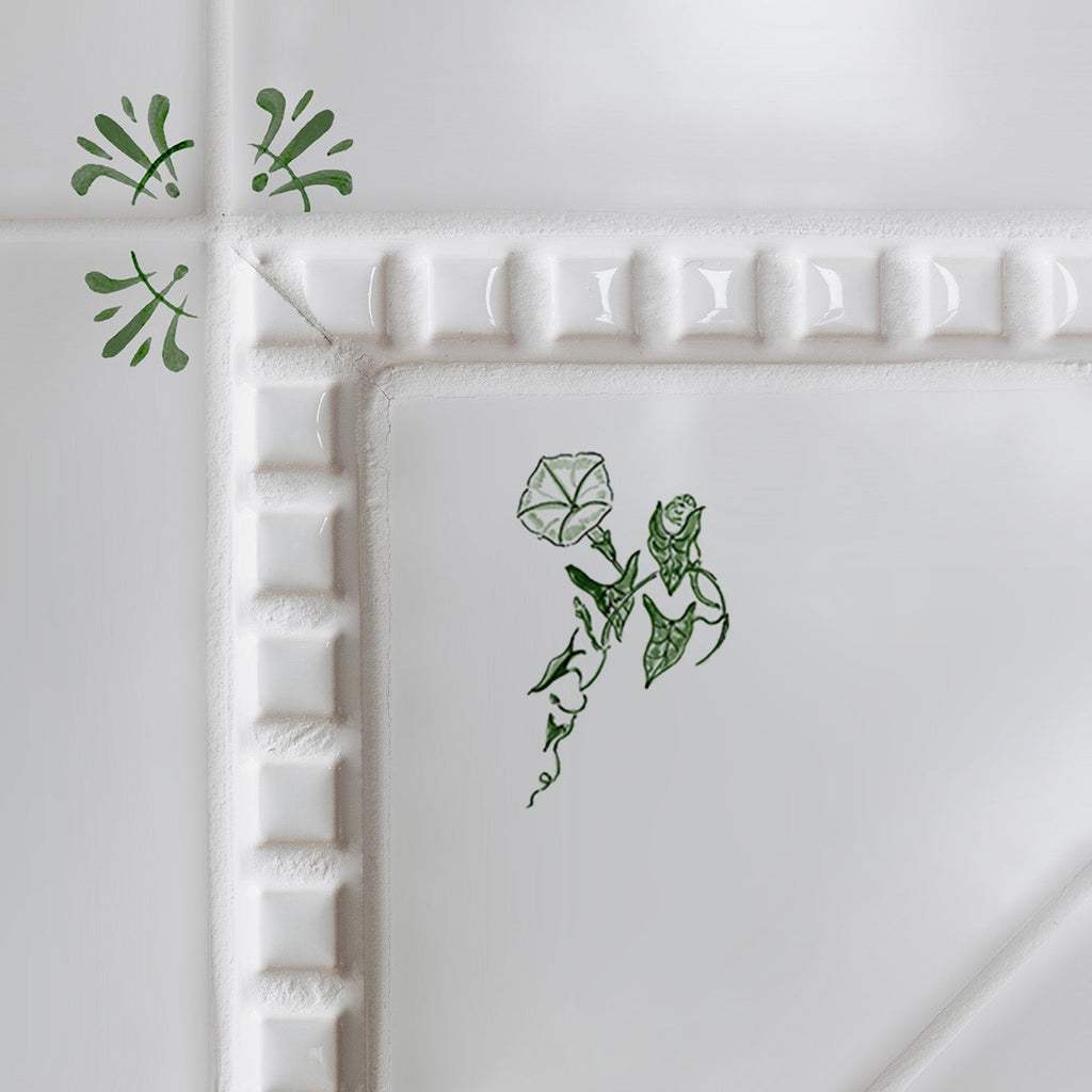 Morning Glory Delft Tile