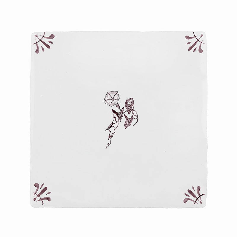 Morning Glory Delft Tile
