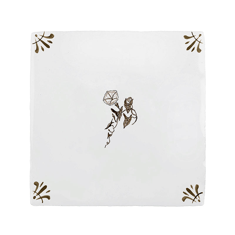 Morning Glory Delft Tile
